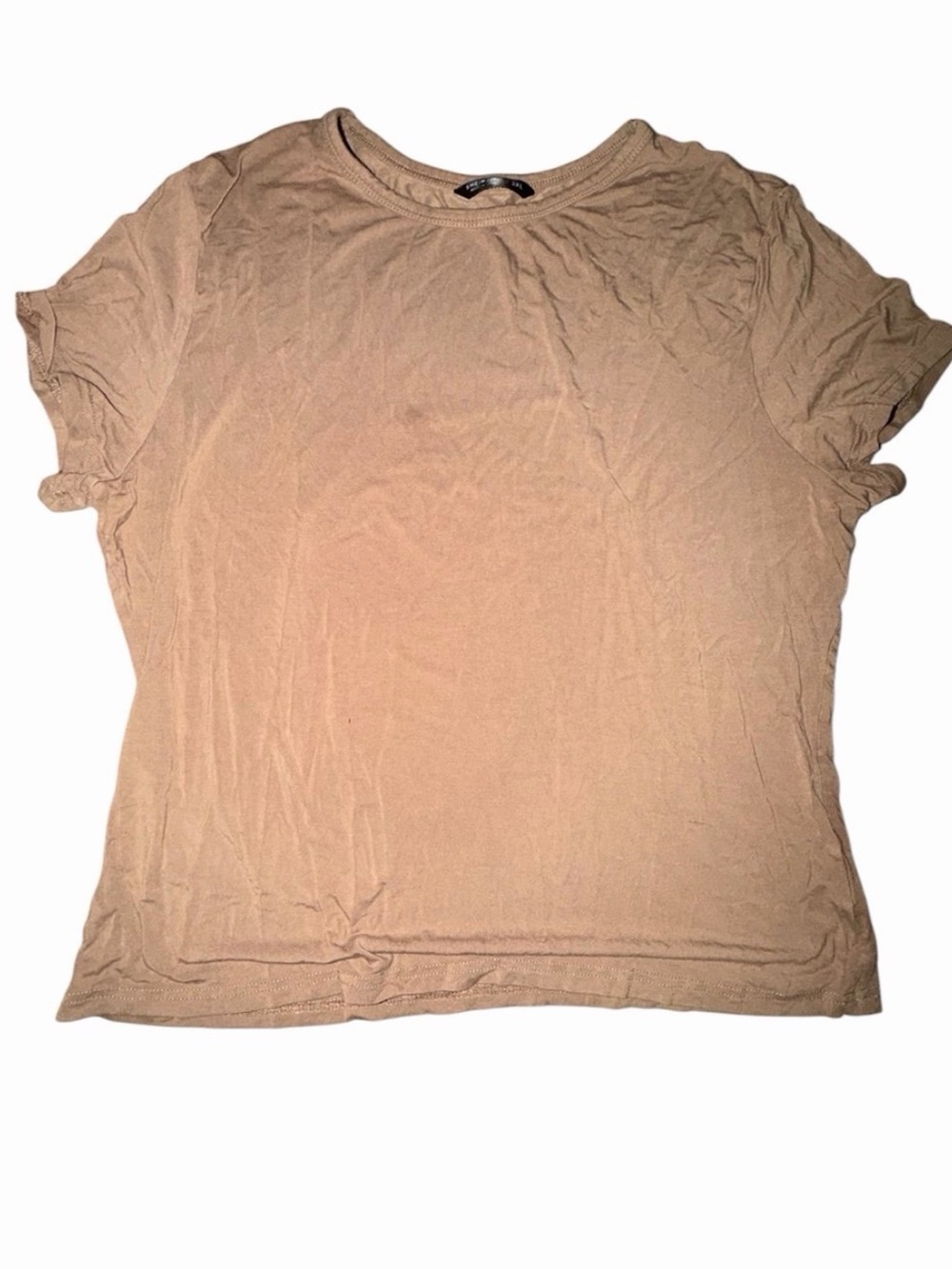 Women's Short Sleeve Crewneck Tee - Beige
